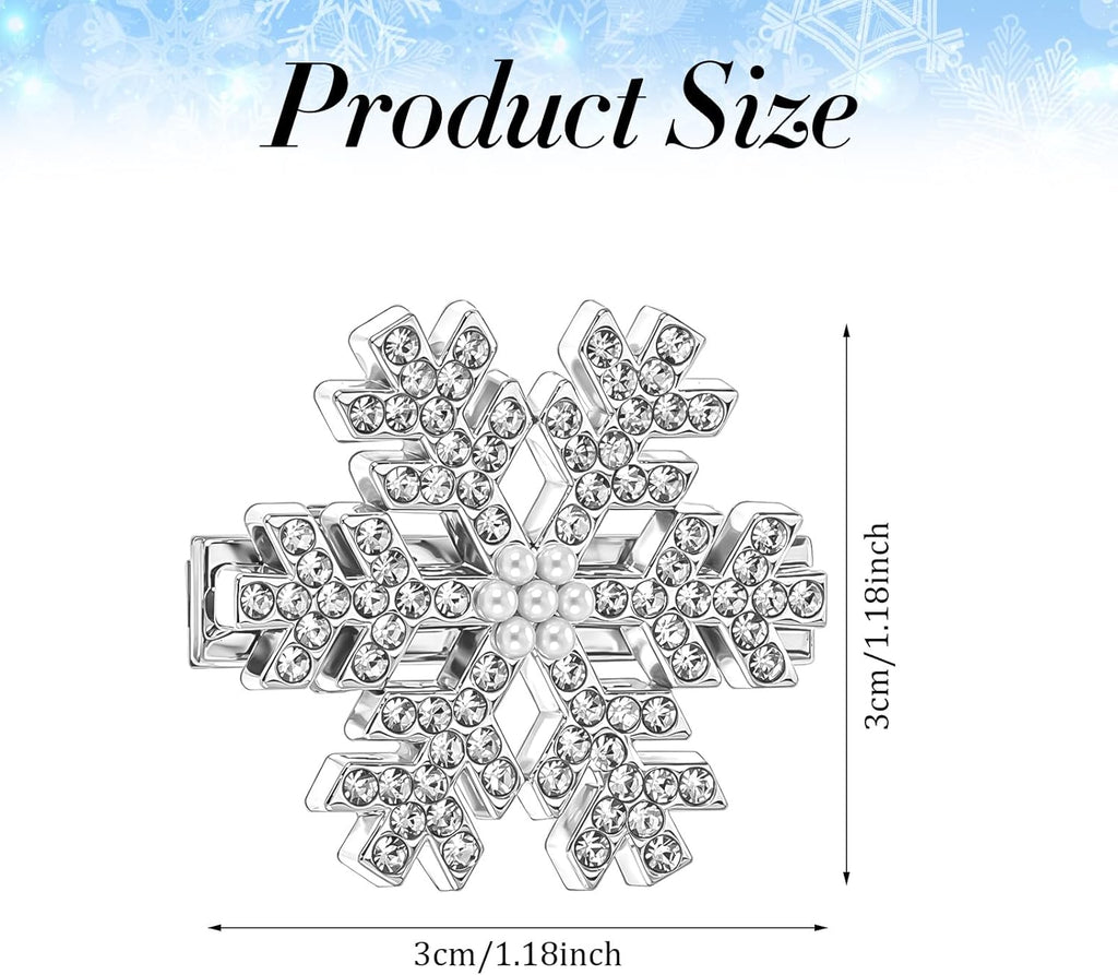 8 Pcs Snowflake Hair Clips