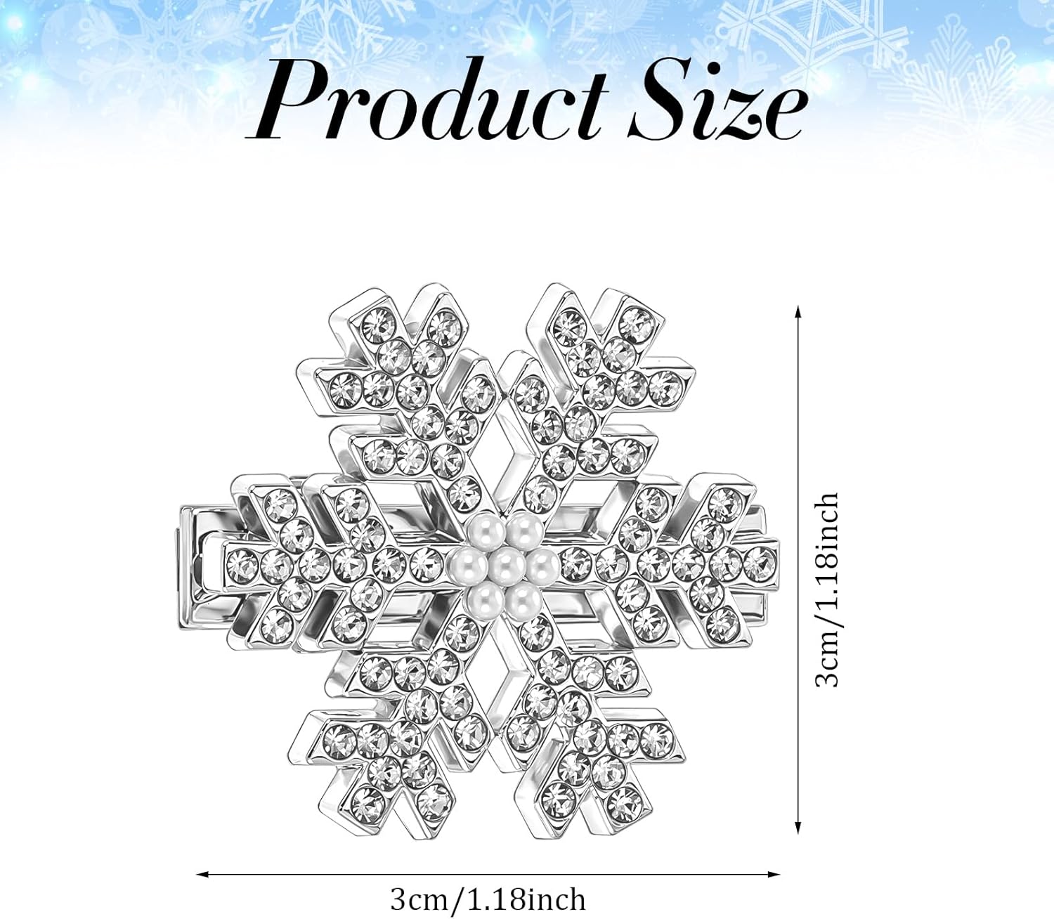8 Pcs Snowflake Hair Clips